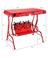 2 Person Kids Patio Swing Porch Bench with Canopy
