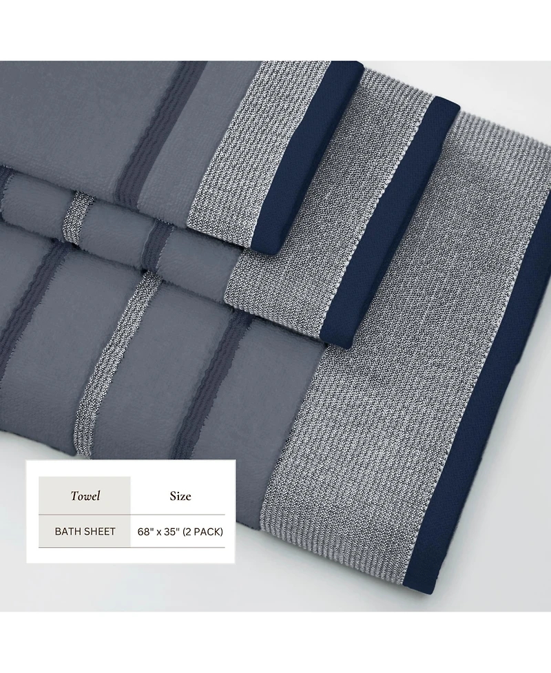 Linery & Co. Luxurious Cotton Decorative 2-Piece Bath Sheet Set