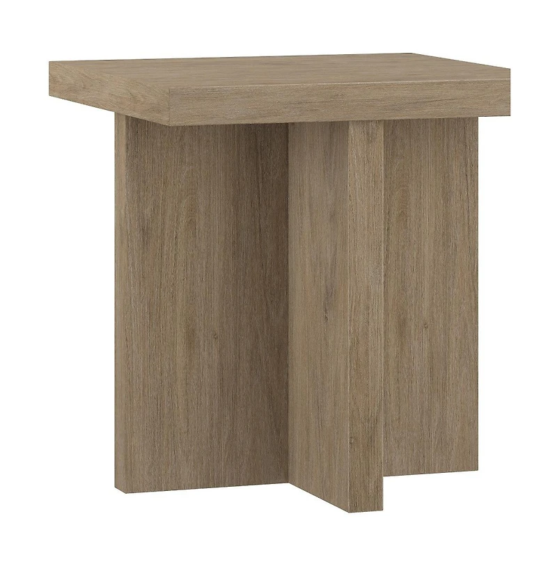 Modern Square Wood End Table 22-Inch Compact Side for Home Decor