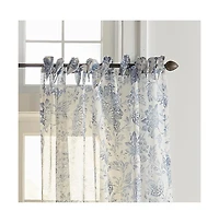 Elrene Home Fashions Westport Floral Tie-Top Sheer Window Curtain