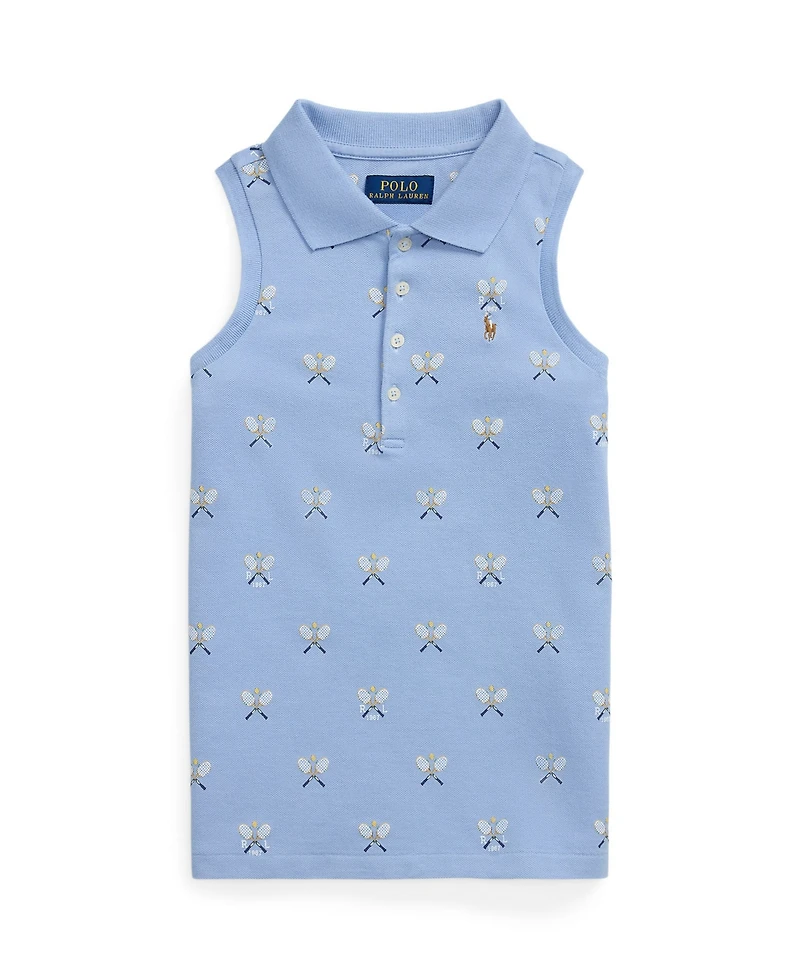 Polo Ralph Lauren Big Girls Tennis Print Mesh Sleeveless Shirt