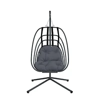 Hanging Egg Chair with Stand Anthracite Steel
