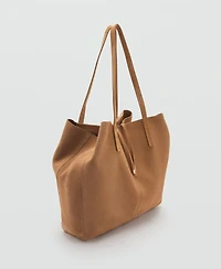 Mango Women's Suede Shopper Bag