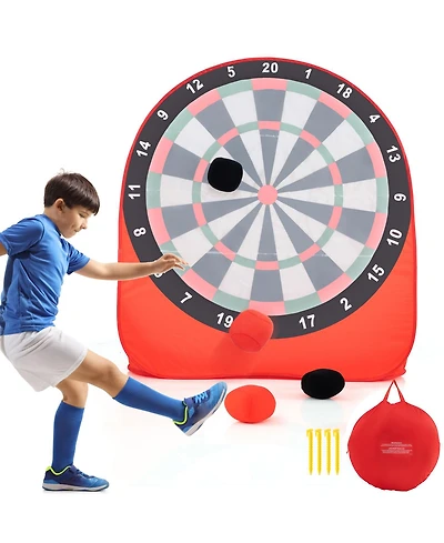 Large Dart Board for Kids with 4 Kick Balls