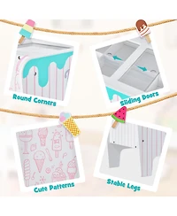 Kids Ice Cream Cart Playset with Display Rack and Accessories