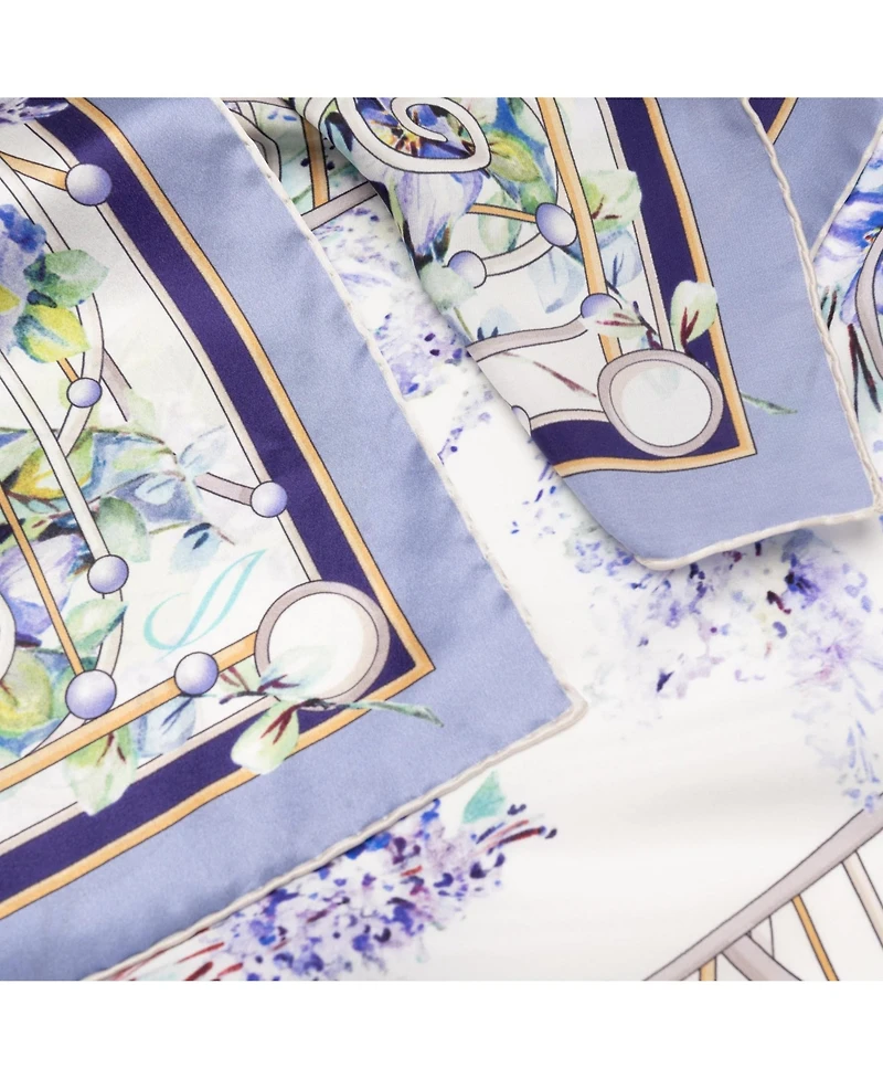 Lilac Garden - Hand Rolled Silk Foulard for Women