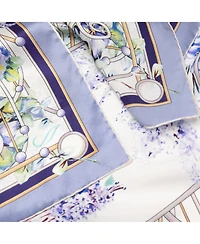 Lilac Garden - Hand Rolled Silk Foulard for Women