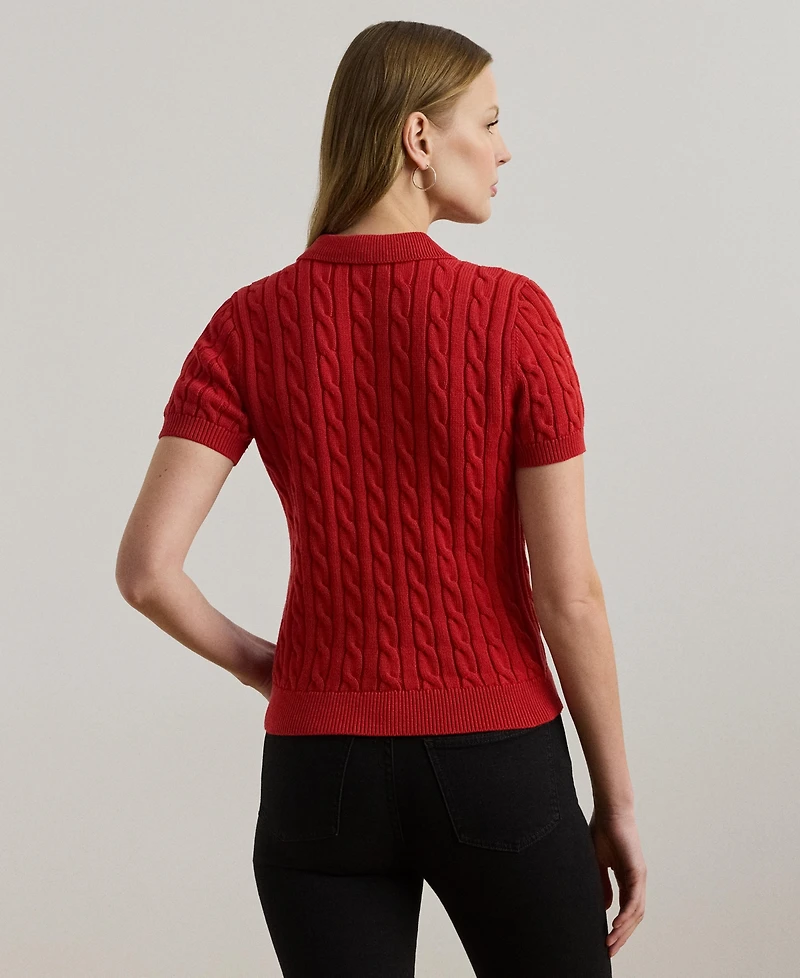 Lauren Ralph Lauren Women's Cable-Knit Polo Shirt