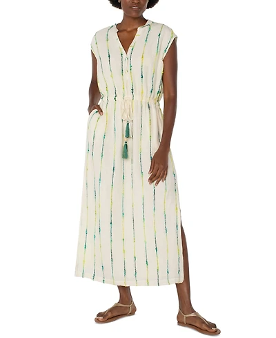 Liverpool Los Angeles Women's Dolman Sleeve Midi Dress with Smocked Waist