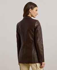 Lauren Ralph Women's Double-Breasted Lambskin Blazer