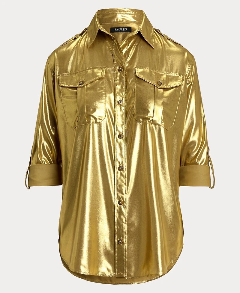 Lauren Ralph Women's Metallic Chiffon Shirt