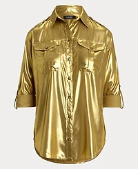 Lauren Ralph Women's Metallic Chiffon Shirt