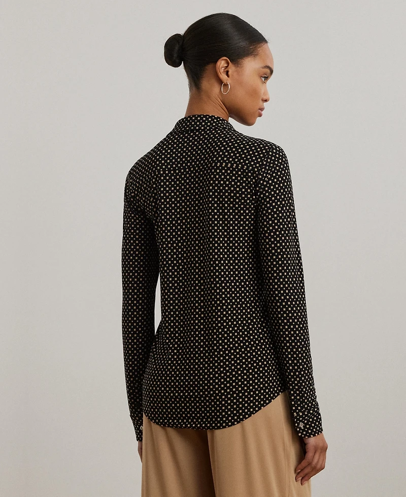 Lauren Ralph Women's Slim-Fit Geo-Print Jersey Shirt
