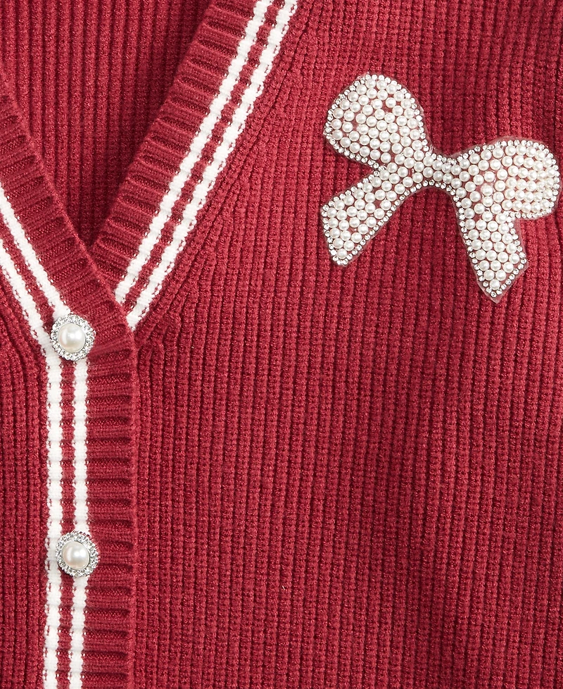 Rare Editions Big Girls Knit Cardigan & Plaid Jumper Dress, 2 Piece Set