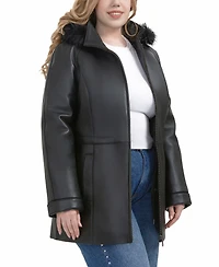 Bgsd Plus Uzima Leather Hooded Parka Coat