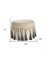 Multi-purpose Round Ottoman for Extra Seating and Footrest