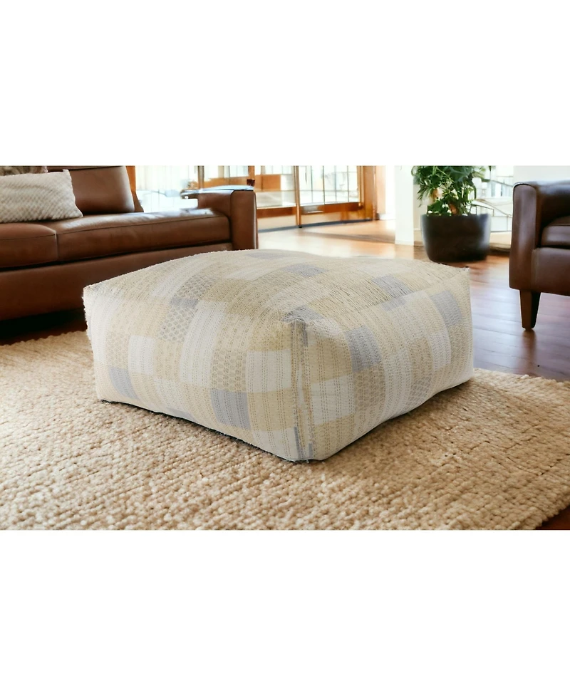 48" Cream 100% Cotton Ottoman