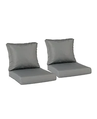 Aoodor Outdoor Chair Cushions Set of 2, 25"x25", Water Resistant Deep Seat with Handle & Adjustable Straps.
