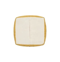 18" Yellow Polyester Blend Ottoman
