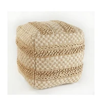 Woven Jute Ottoman for Extra Seating and Stylish Home Decor