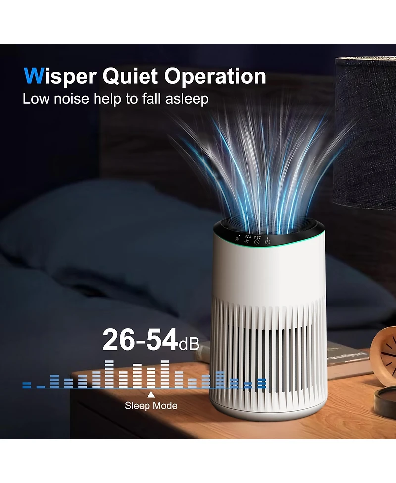 Chivalz Hepa Air Purifier for Bedroom Home, With Essential Oil Diffuser, Sleep Mode, Up to 225 Sqft 2 Pack