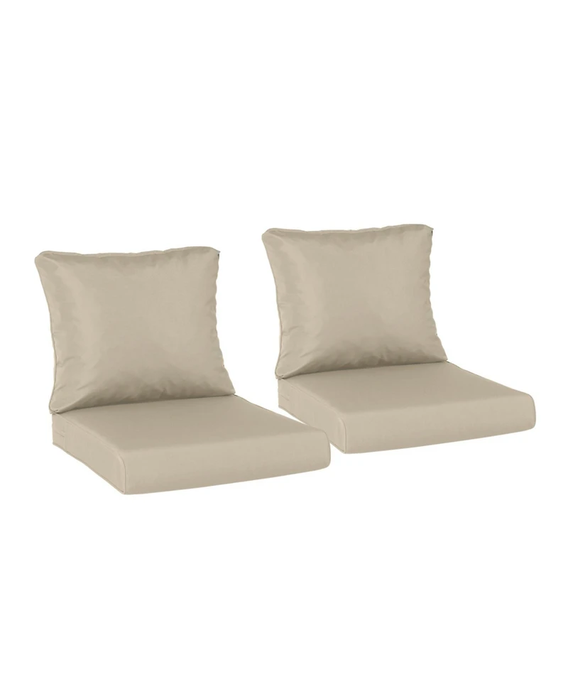 Aoodor Outdoor Chair Cushions Set of 2, 24"x24", Water Resistant Outdoor Deep Seat Cushions with Handle & Adjustable Straps.