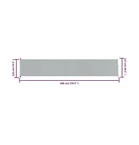 Patio Retractable Side Awning 46.1"x236.2" Gray