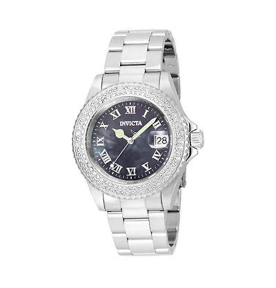 Invicta Women's 21711 Angel Quartz 3 Hand Black Dial Watch