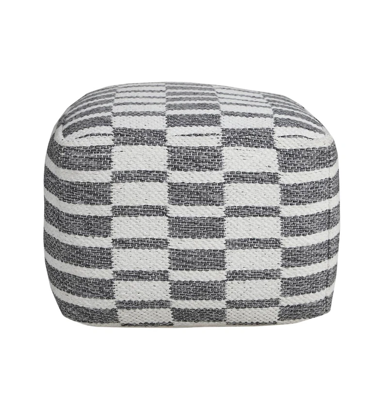 18" Grey 100% Cotton Ottoman