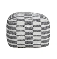 18" Grey 100% Cotton Ottoman