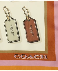 Coach Hangtag Print Silk Bandana Scarf