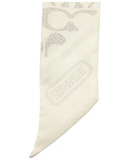 Coach Textured Signature Print Silk Skinny Scarf
