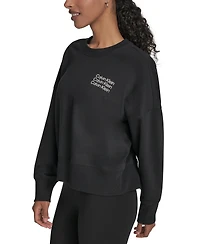 Calvin Klein Performance Women's Mini Triple Logo Pullover Sweatshirt