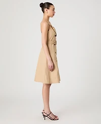 French Connection Women's Light Weight Cotton Belted Trench Fit & Flare Dress