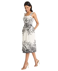 Maggy London Women's Printed Sleeveless Midi Dress