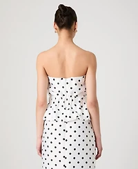 French Connection Women's Strapless Polka Dot Peplum Top