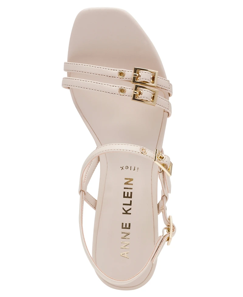 Anne Klein Women's Mackenzie Strappy Buckle Block Heel Dress Sandals