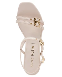 Anne Klein Women's Mackenzie Strappy Buckle Block Heel Dress Sandals