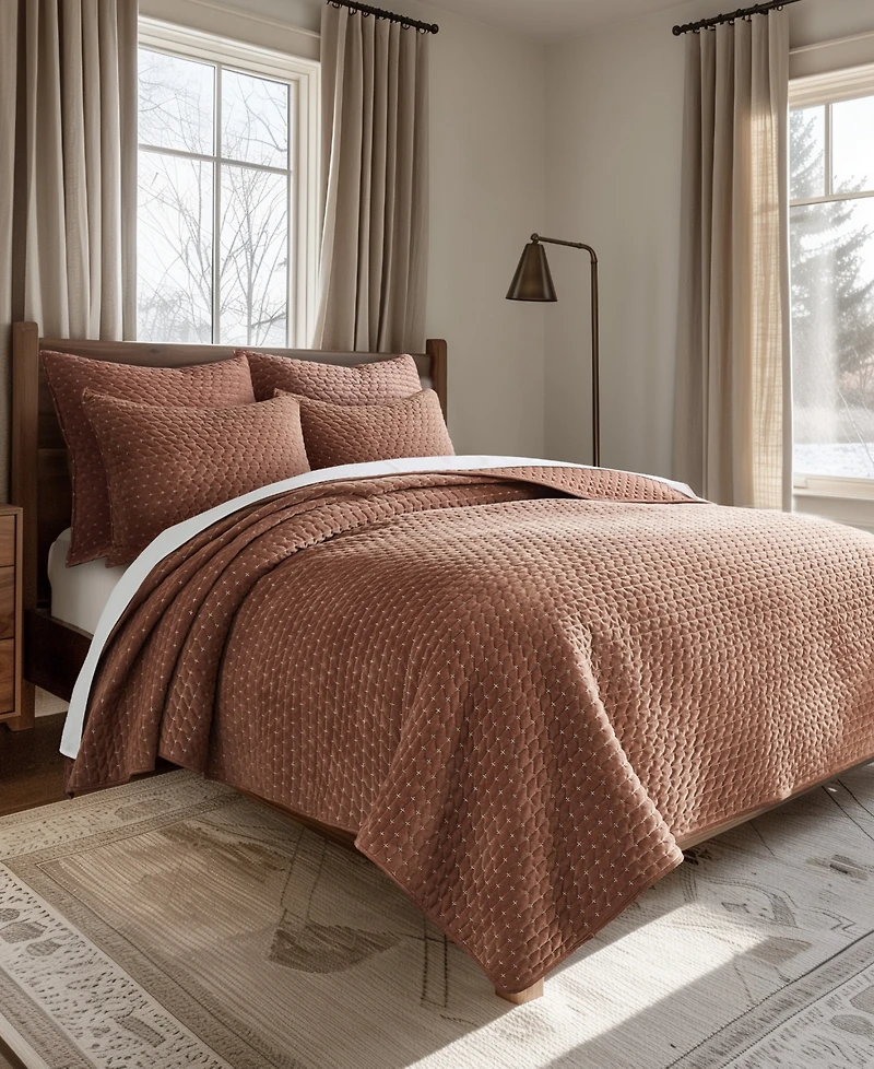 Levtex Velvet Stitch Reversible 3-Pc. Quilt Set, Full/Queen