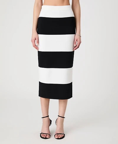 French Connection Women's Striped Bodycon Knit Maxi Skirt