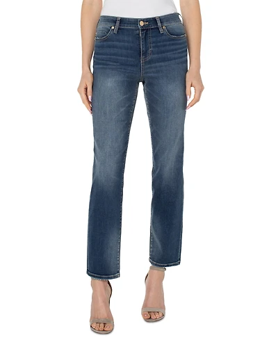 Liverpool Los Angeles Petite Kennedy Mid-Rise Straight Jeans