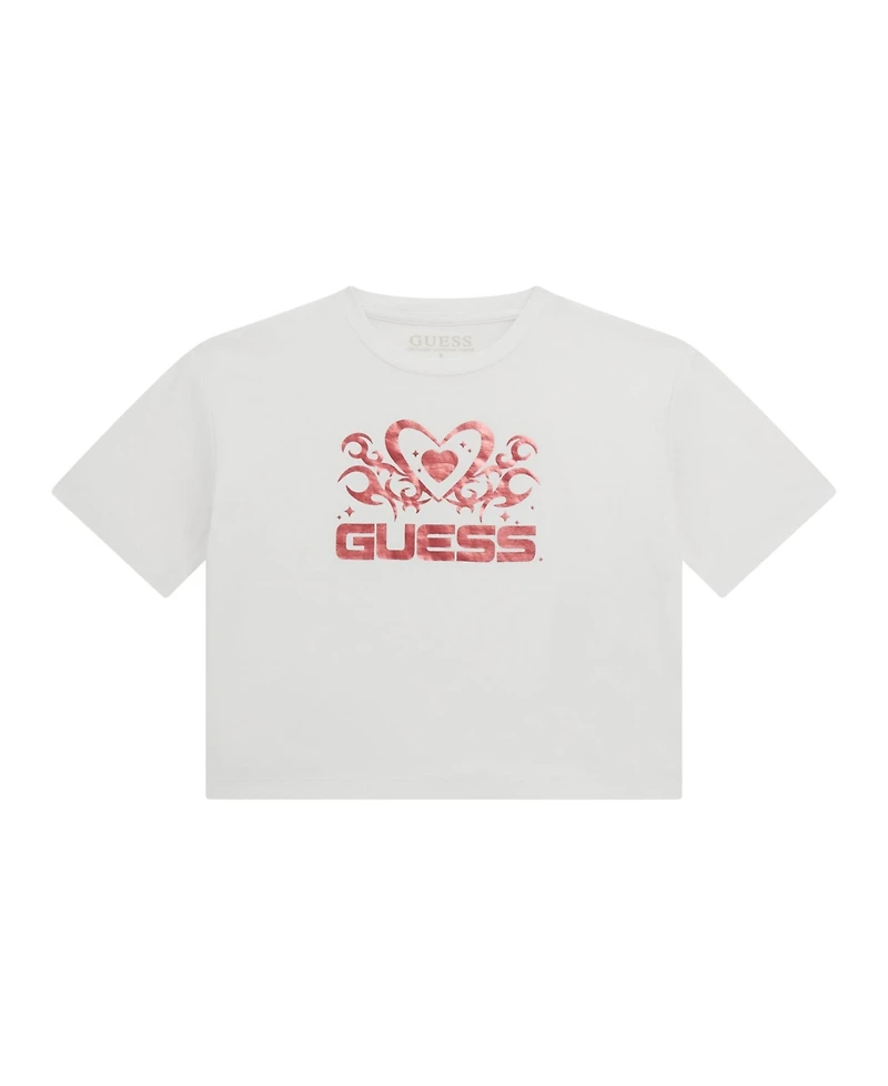 Guess Big Girl Short Sleeve with Shiny Foil Print Logo T-Shirt