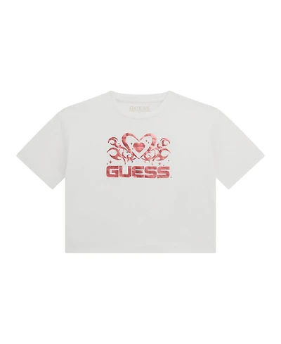 Guess Big Girl Short Sleeve with Shiny Foil Print Logo T-Shirt