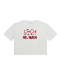 Guess Big Girl Short Sleeve with Shiny Foil Print Logo T-Shirt