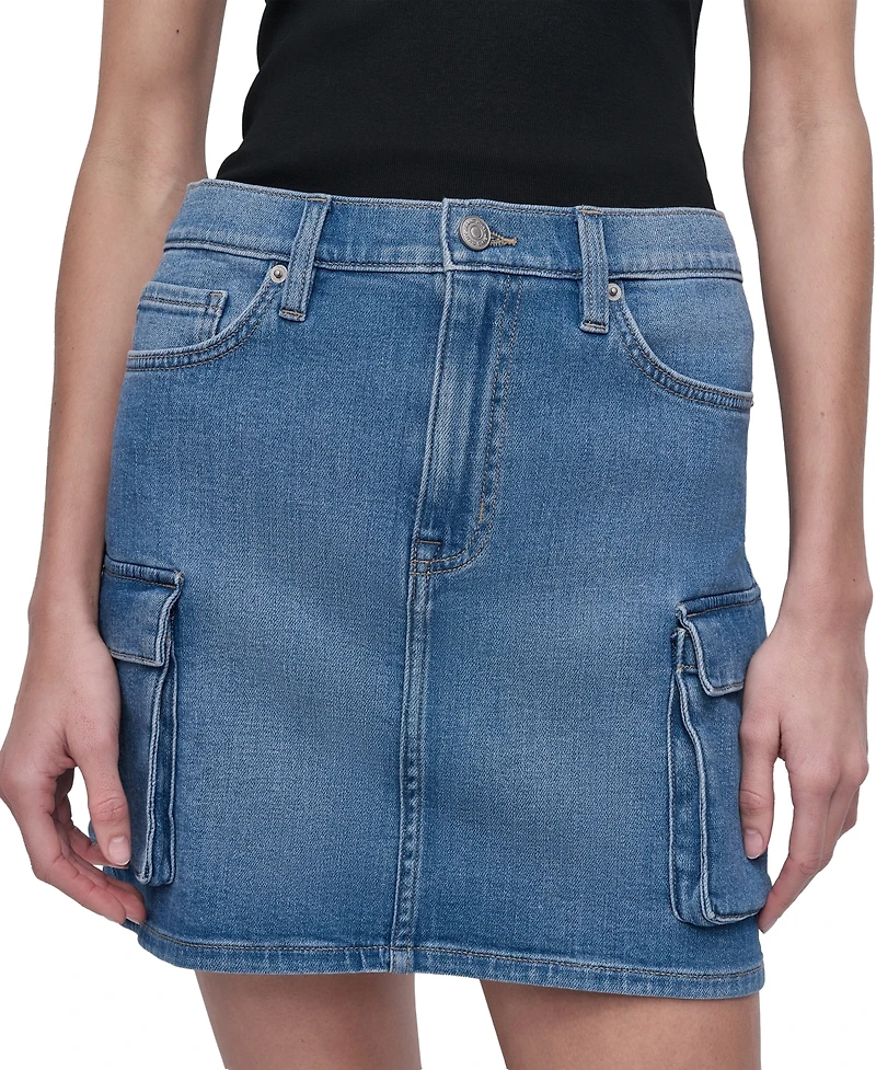 Dkny Jeans Women's Denim Cargo Mini Skirt - KYK