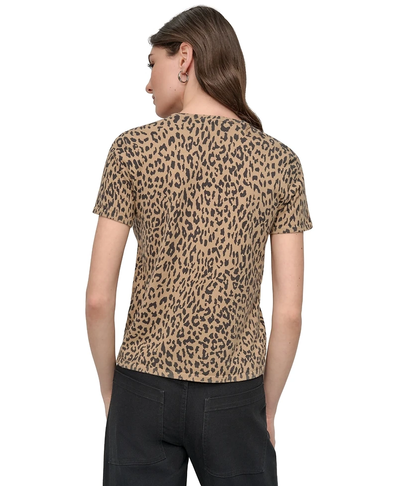 Dkny Jeans Women's Cheetah-Print Short-Sleeve T-Shirt - JFW