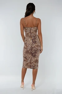 Bebe Women's Printed Dty Slip Midi Dress