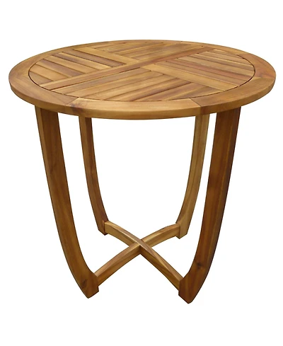 Outdoor Round Coffee Table with Storage Tray 2 Tier Oval End Tables Wooden Small Side Table