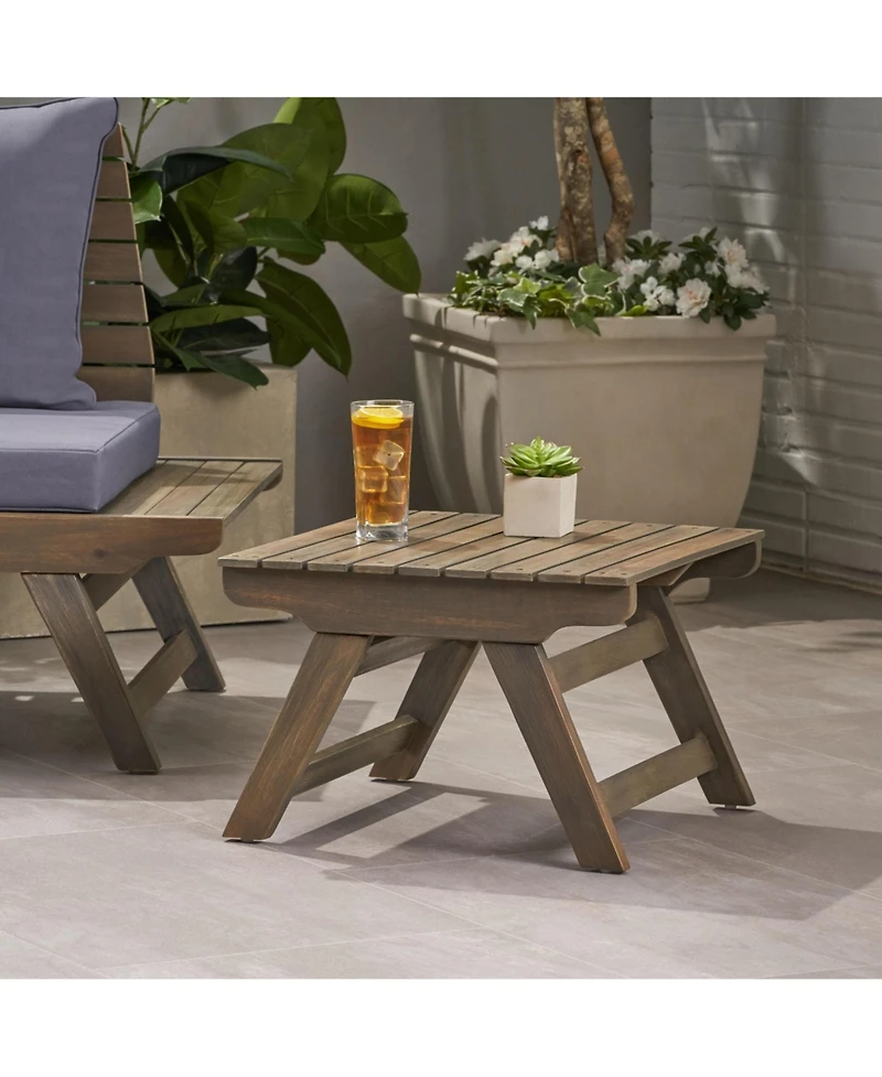 Outdoor Wooden Side Table by Christopher Knight Home