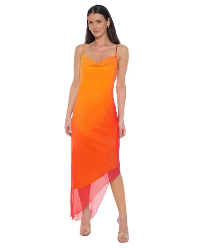Bebe Women's Ombre Chiffon Cowl Dress